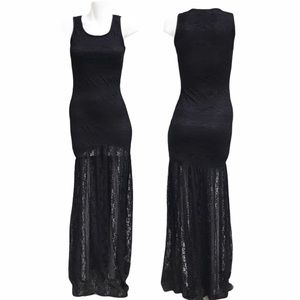Alt. B Black Lace Long Dress
